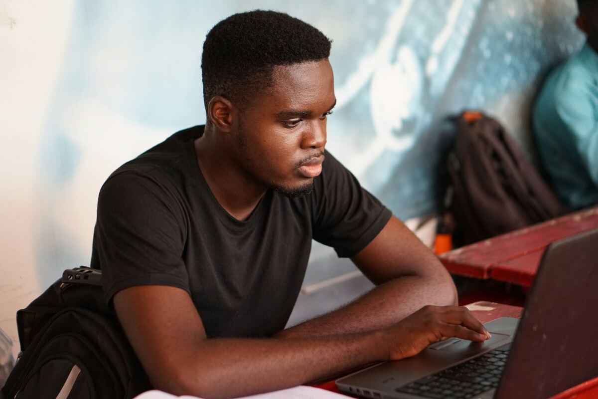 Student studying